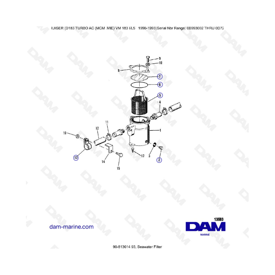 MERCRUISER D183 TURBO AC - Seawater filter