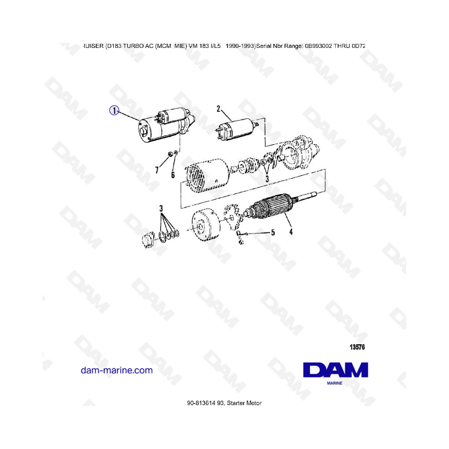 MERCRUISER D183 TURBO AC - Motor de arranque