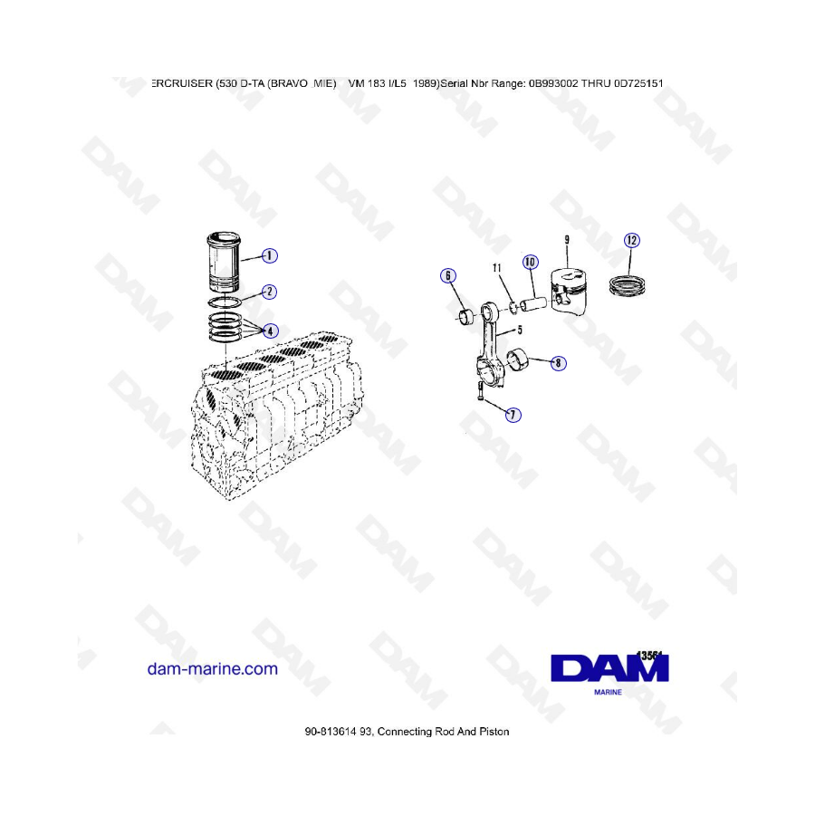 MERCRUISER 530D-TA - Connecting rod & piston