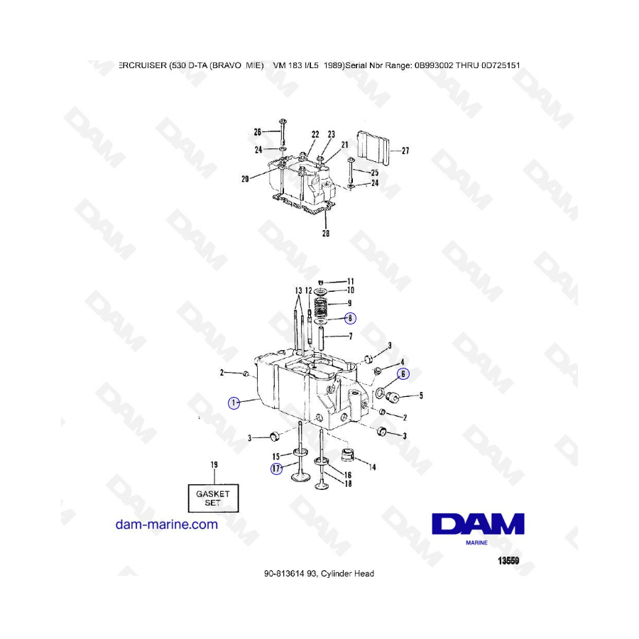 MERCRUISER 530D-TA - Cylinder head