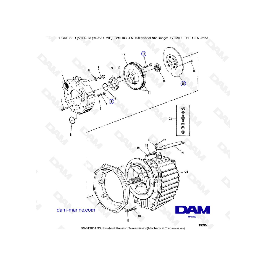 MERCRUISER 530D-TA - Flywheel housing (meca)