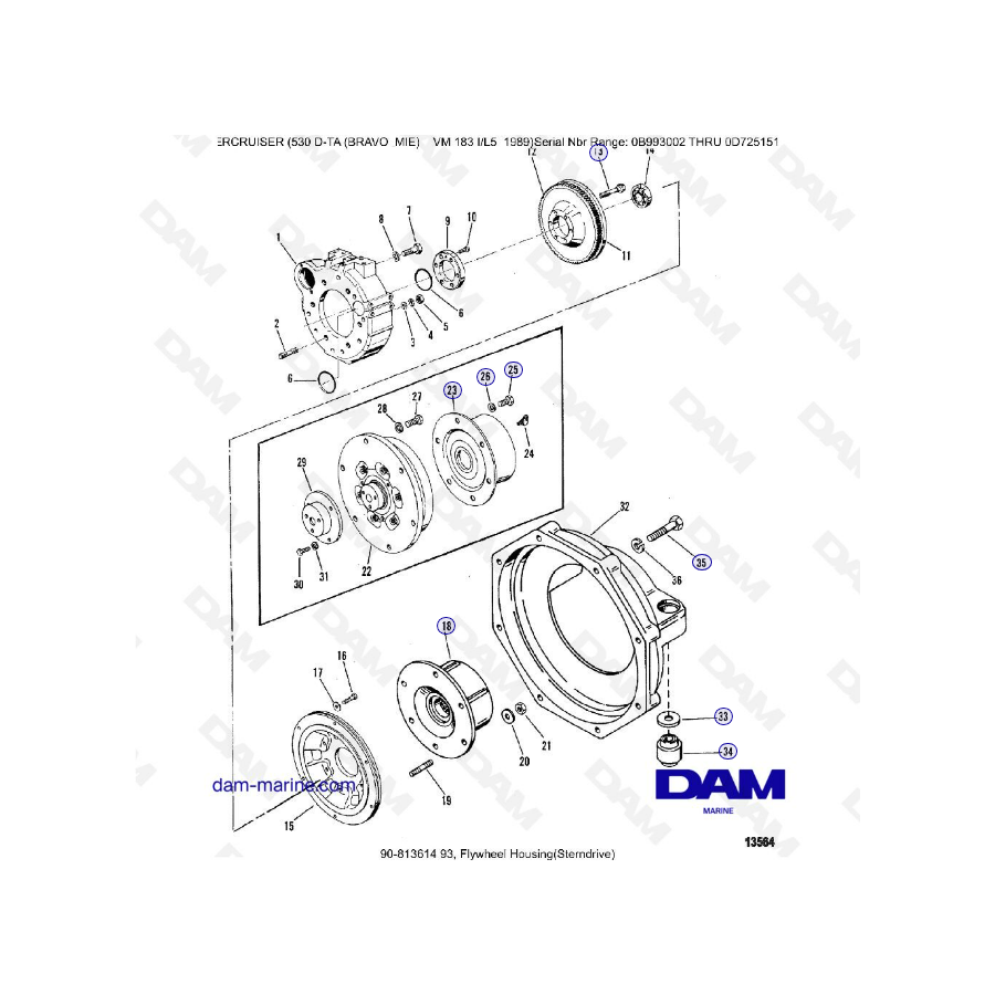 MERCRUISER 530D-TA Flywheel housing (Sterndrive)