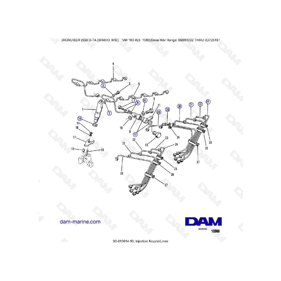 MERCRUISER 530D-TA - Injection Nozzles/Lines