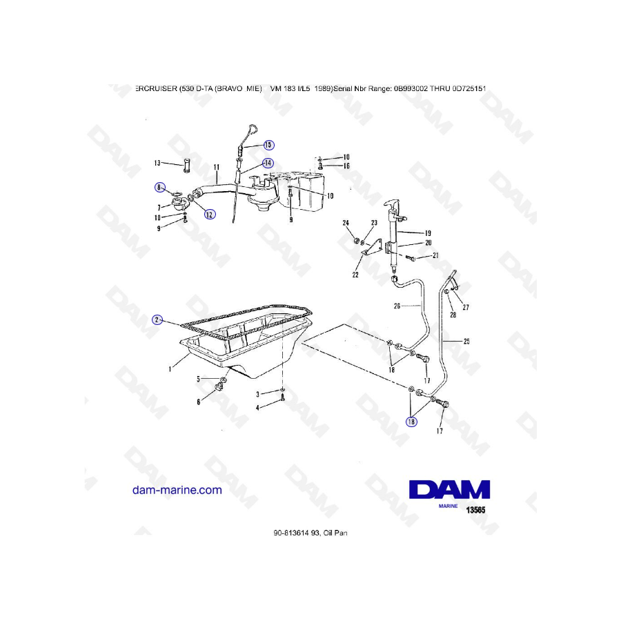 MERCRUISER 530D-TA - Oil pan