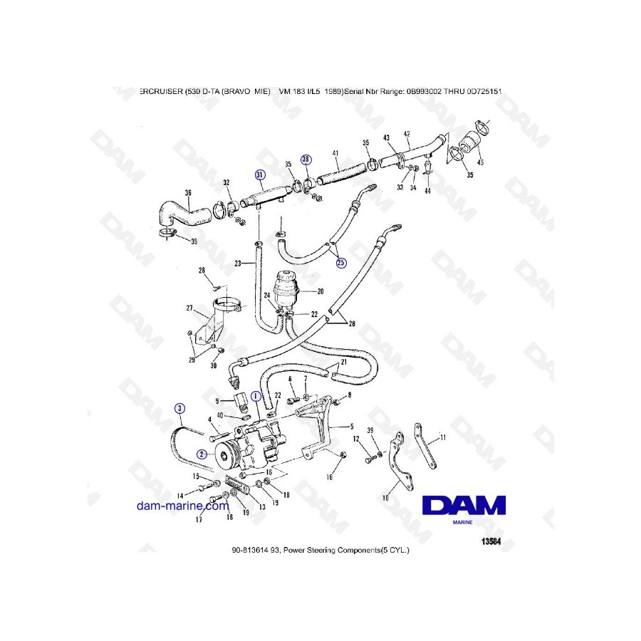 MERCRUISER 530D-TA - Componentes de dirección asistida (5c)