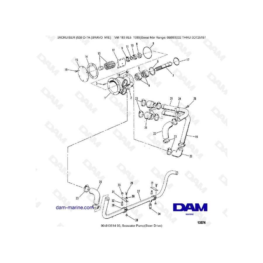 MERCRUISER 530D-TA - Seawater pump (sterndrive)