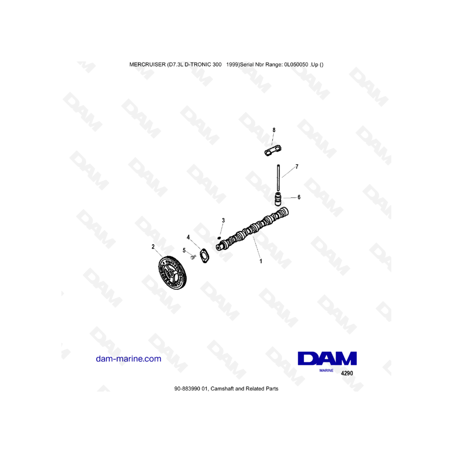 Mercruiser 7.3L D-TRONIC - Árbol de levas