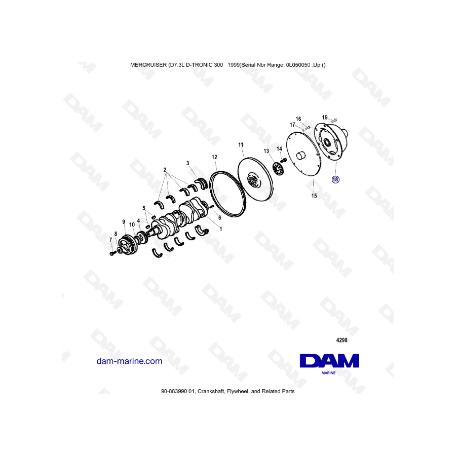 Mercruiser 7.3L D-TRONIC - Crankshaft, Flywheel