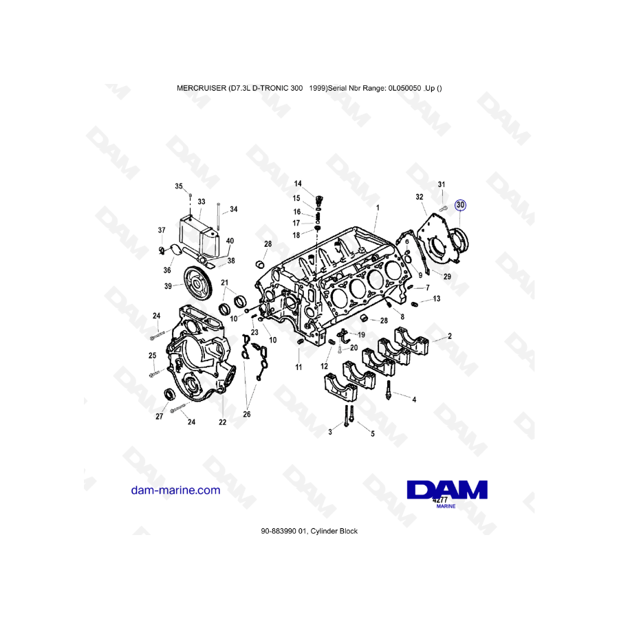 Mercruiser 7.3L D-TRONIC - Bloque de cilindros