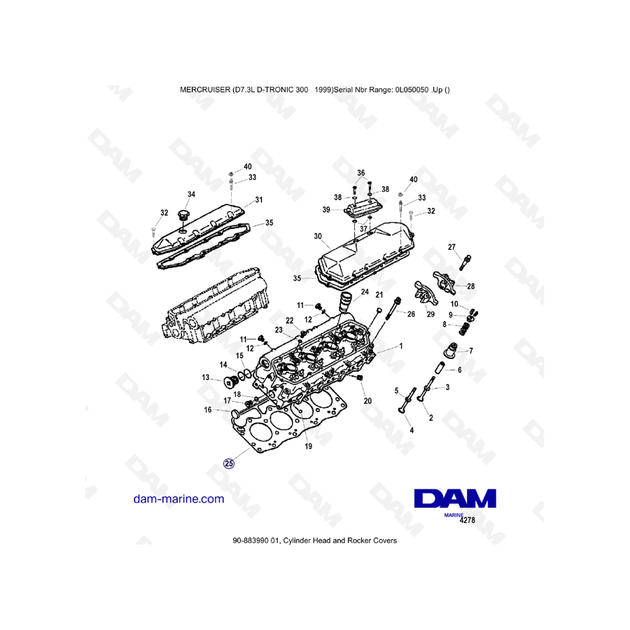 Mercruiser 7.3L D-TRONIC - Culata