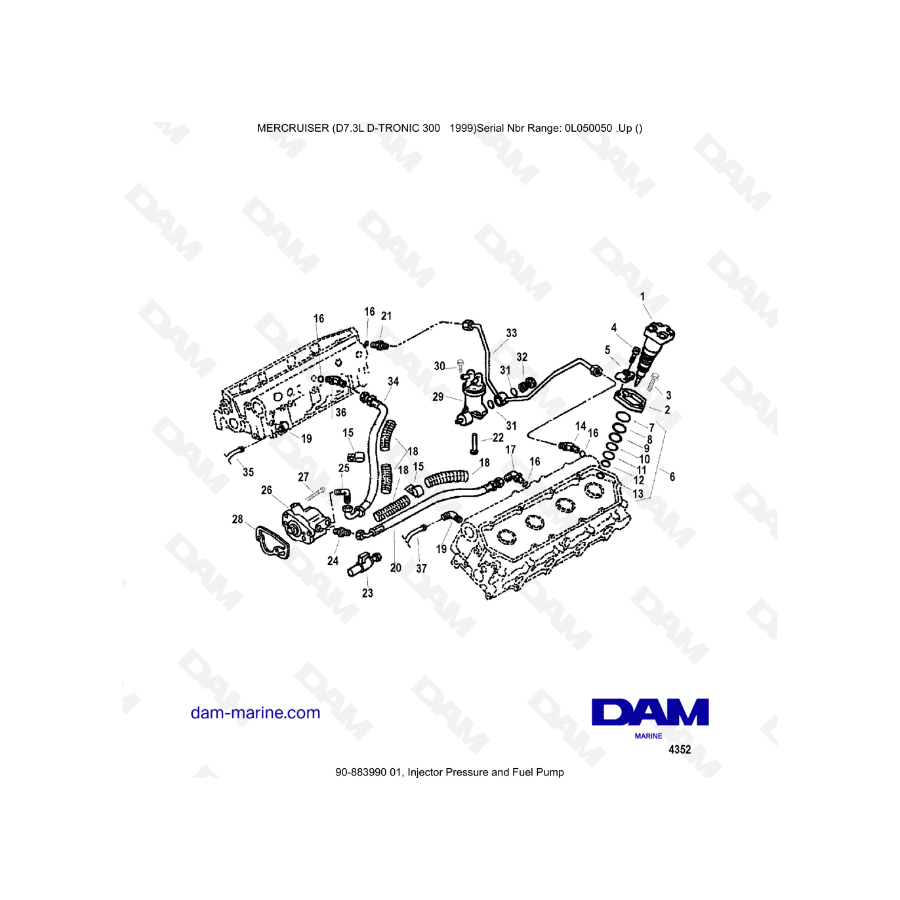 Mercruiser 7.3L D-TRONIC - Injector pressure & fuel pump