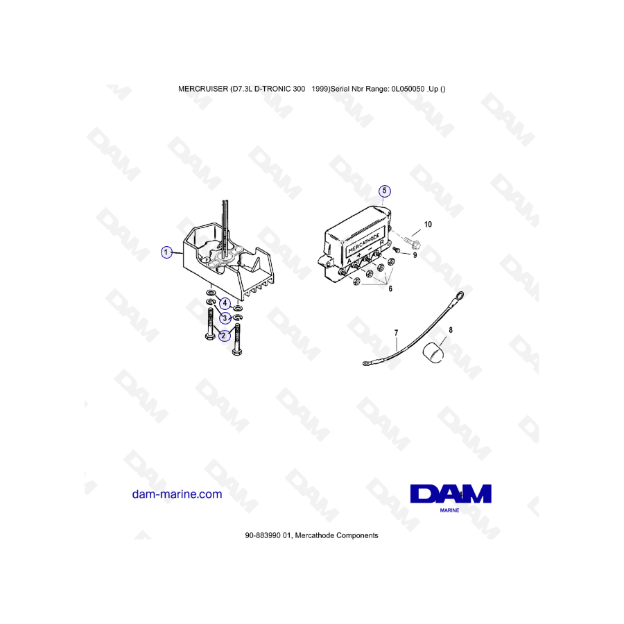 Mercruiser 7.3L D-TRONIC - Componentes Mercathode