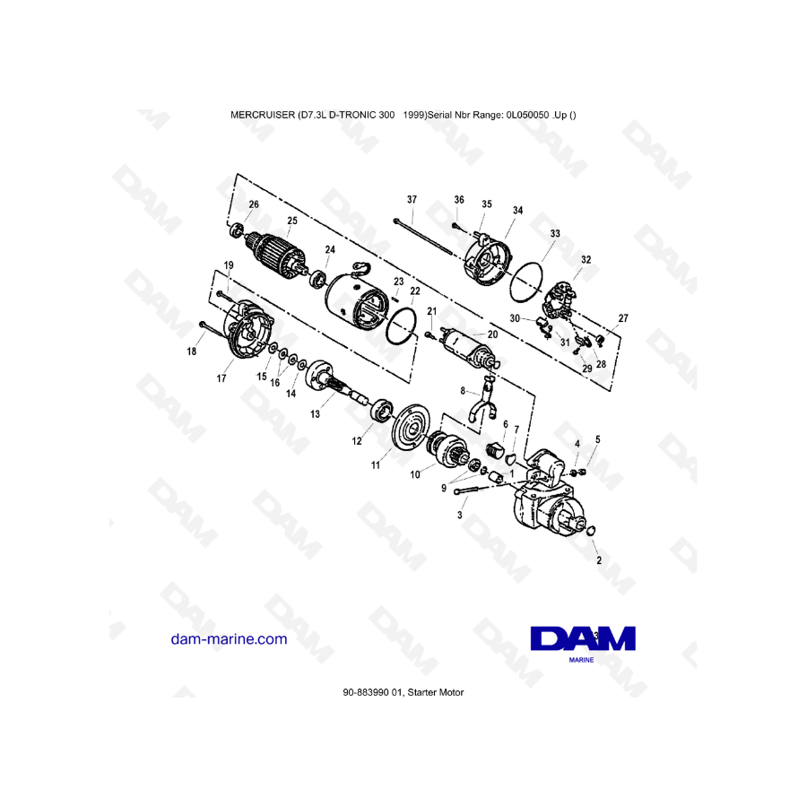 Mercruiser 7.3L D-TRONIC - Motor de arranque