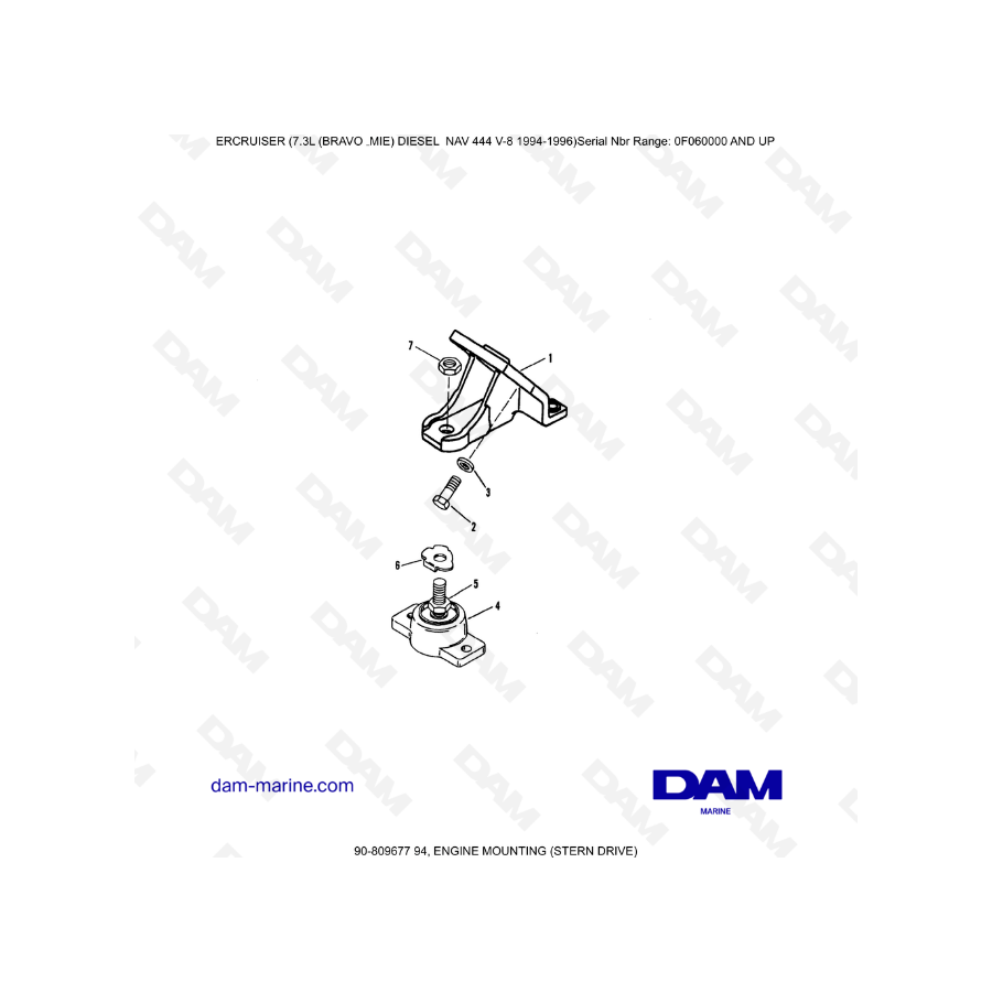 Mercruiser 7.3L NAV 444 - Engine mounting (sterndrive)