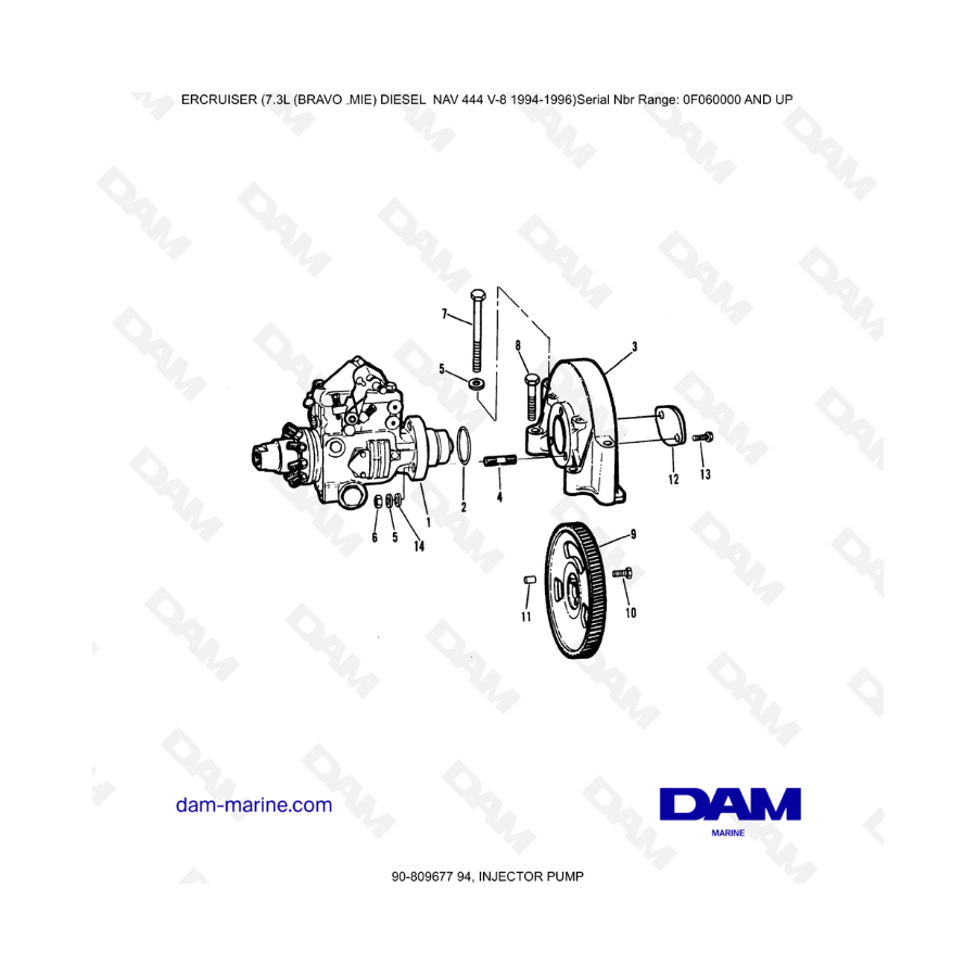 Mercruiser 7.3L NAV 444 - Injector pump