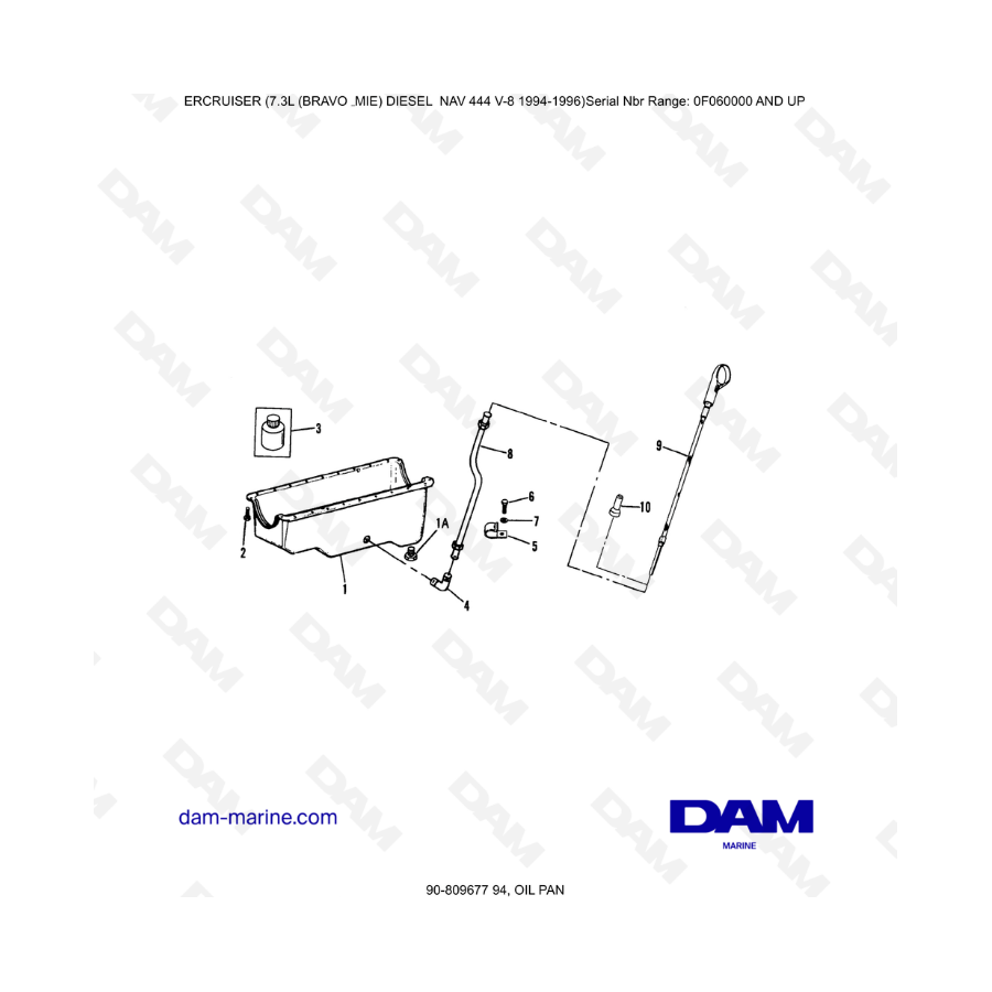 Mercruiser 7.3L NAV 444 - Cárter de aceite