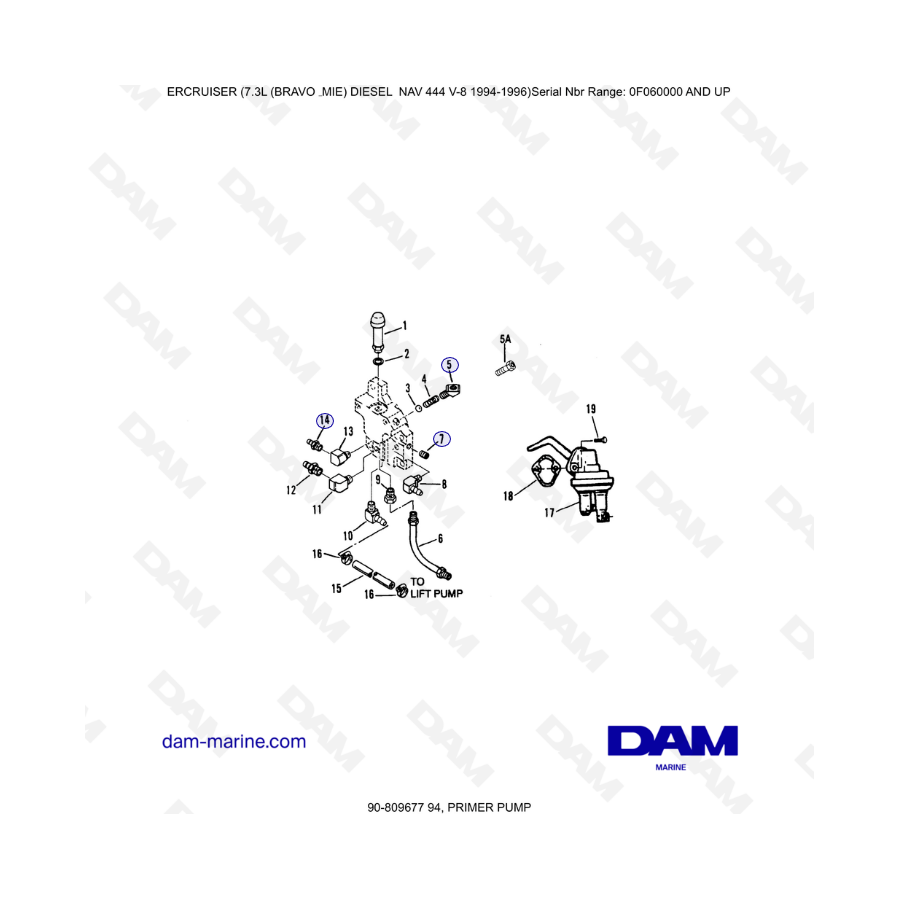 Mercruiser 7.3L NAV 444 - Bomba cebadora