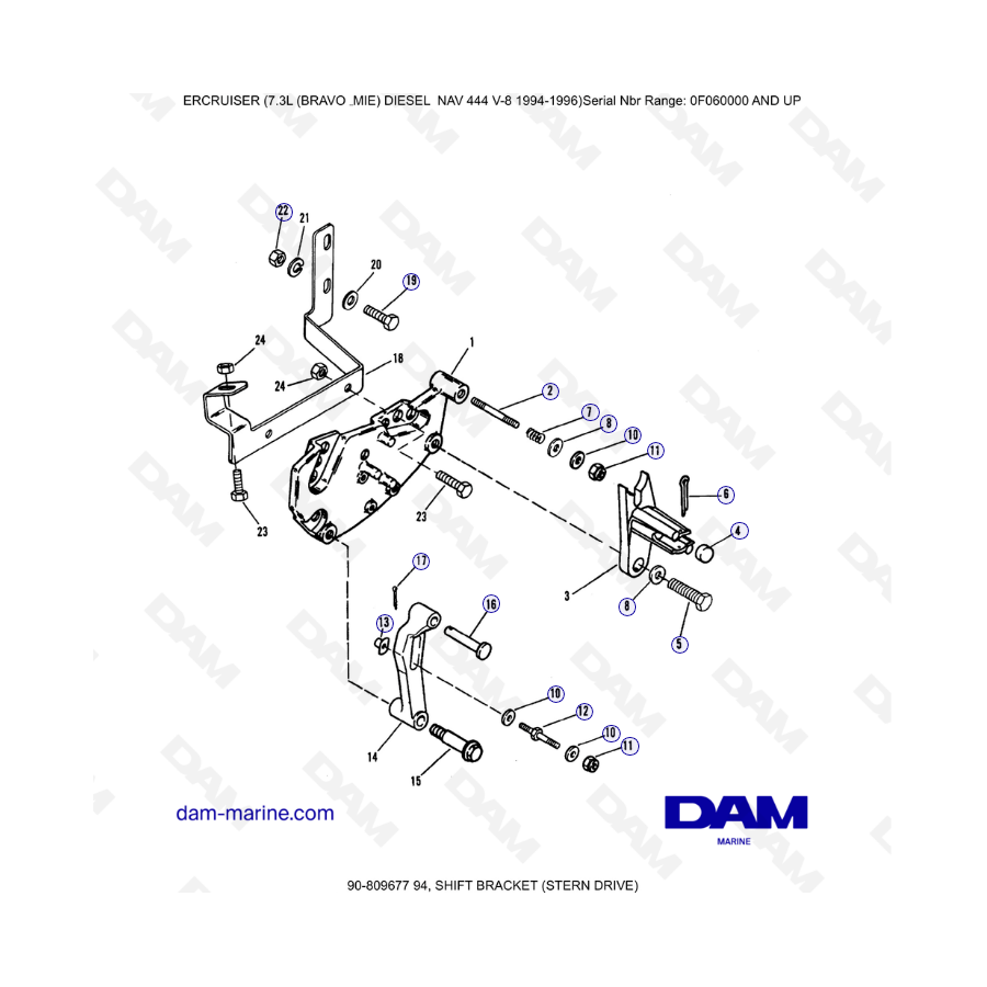 Mercruiser 7.3L NAV 444 - Shift bracket