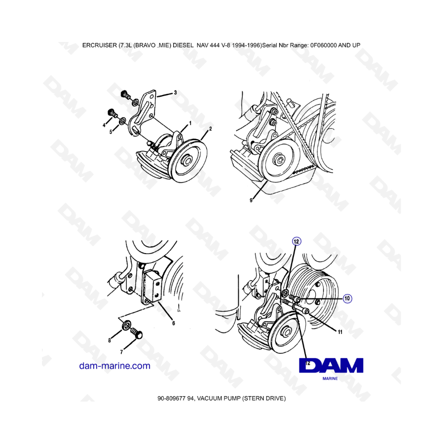 Mercruiser 7.3L NAV 444 - Vaccum pump (sterndrive)