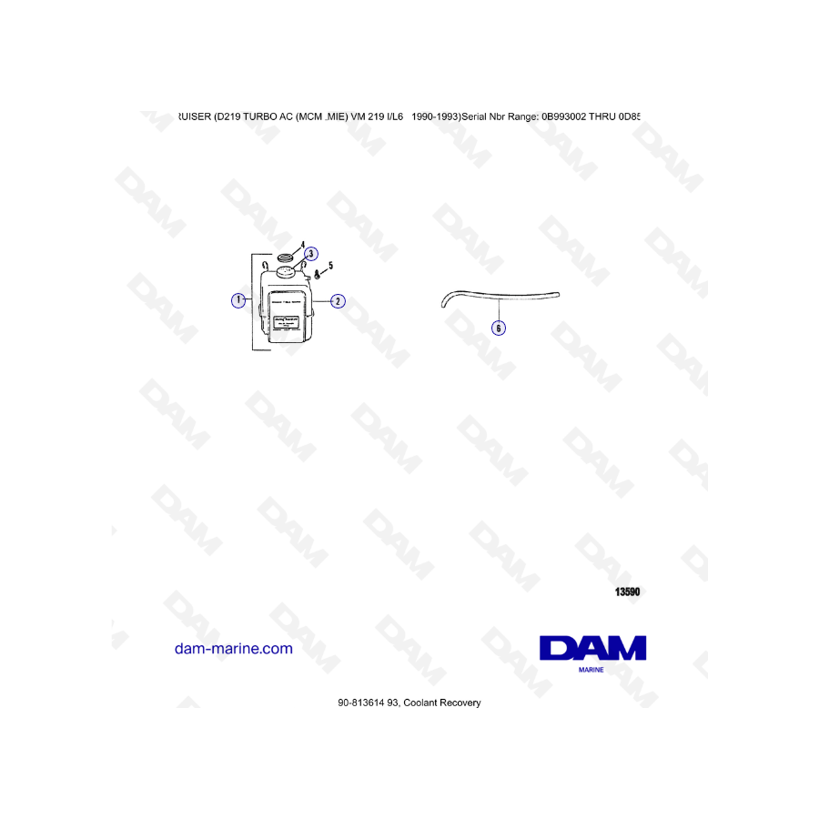 Mercruiser D219 TURBO AC - Coolant recovery