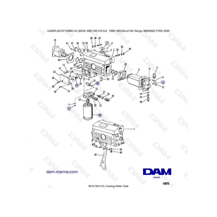 Mercruiser D219 TURBO AC - Cooling water tank