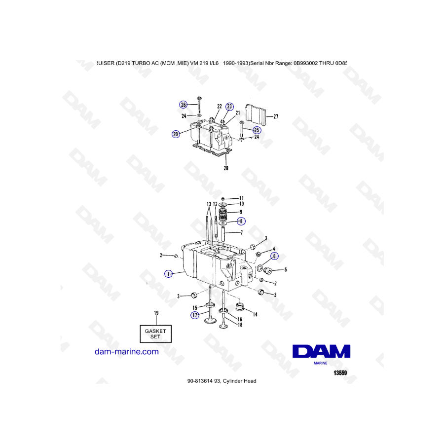 Mercruiser D219 TURBO AC - Cylinder head