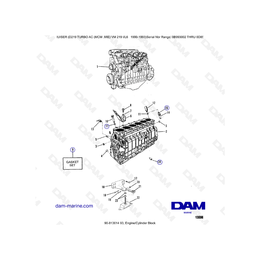 Mercruiser D219 TURBO AC - Engine & cylinder block