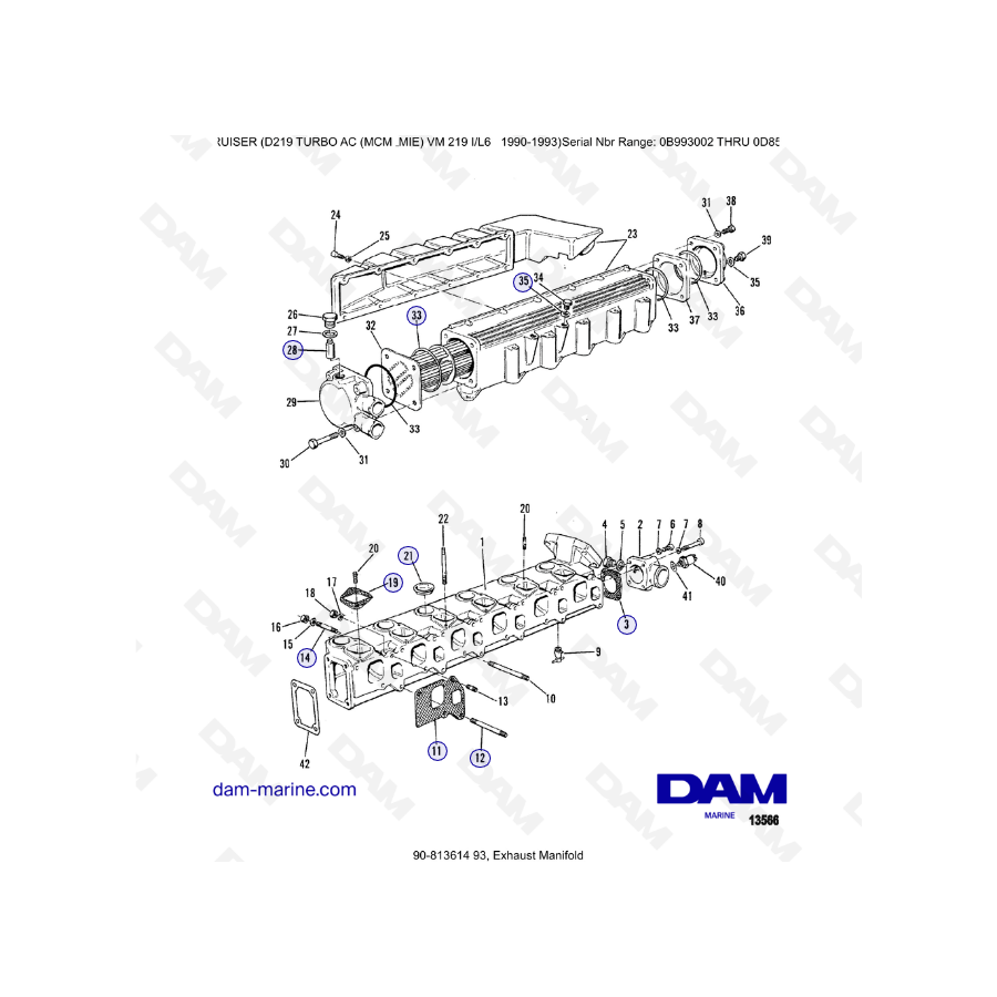 Mercruiser D219 TURBO AC - Exhaust manifold