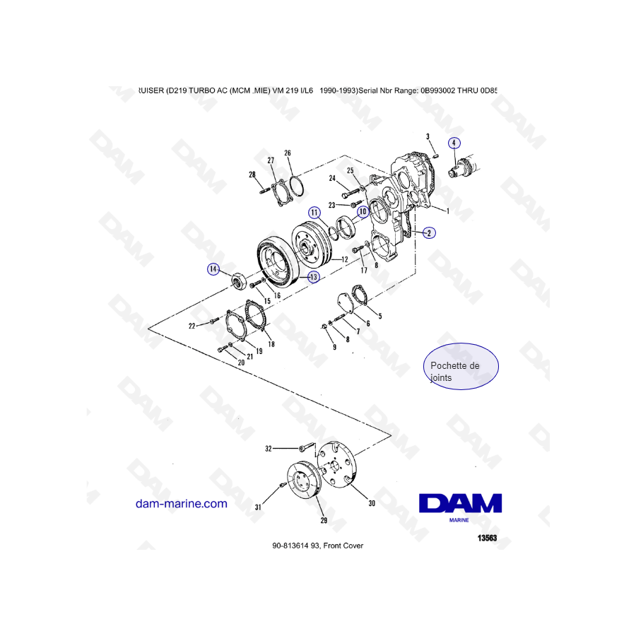 Mercruiser D219 TURBO AC - Tapa frontal