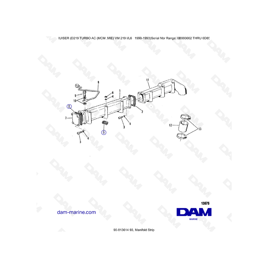 Mercruiser D219 TURBO AC - Manifold strip