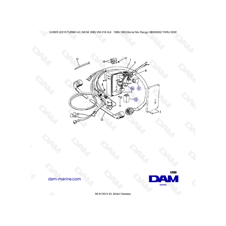 Mercruiser D219 TURBO AC - Motor harness