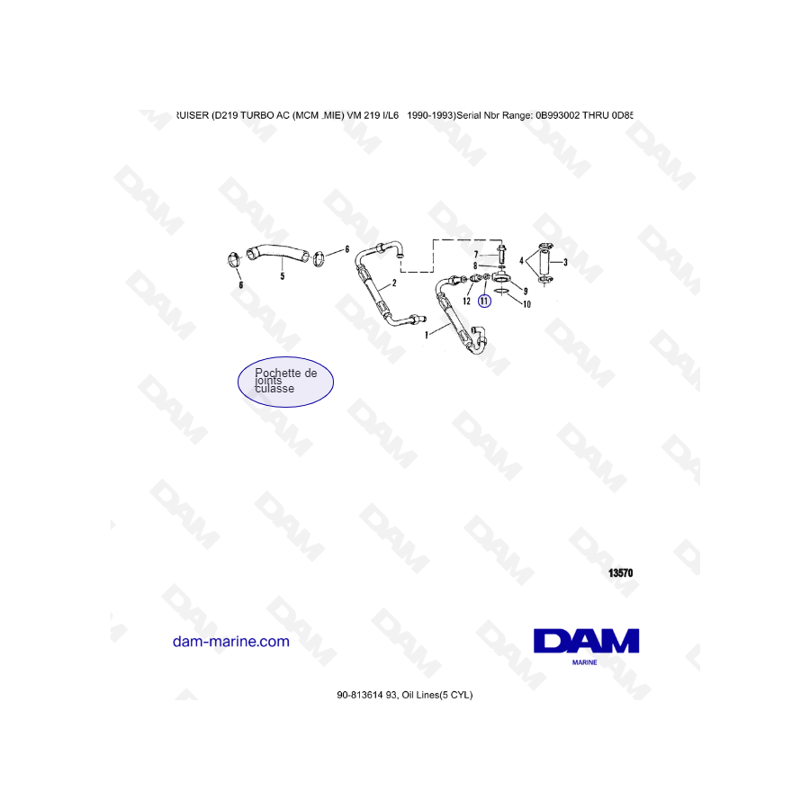 Mercruiser D219 TURBO AC - Oil lines (5c)