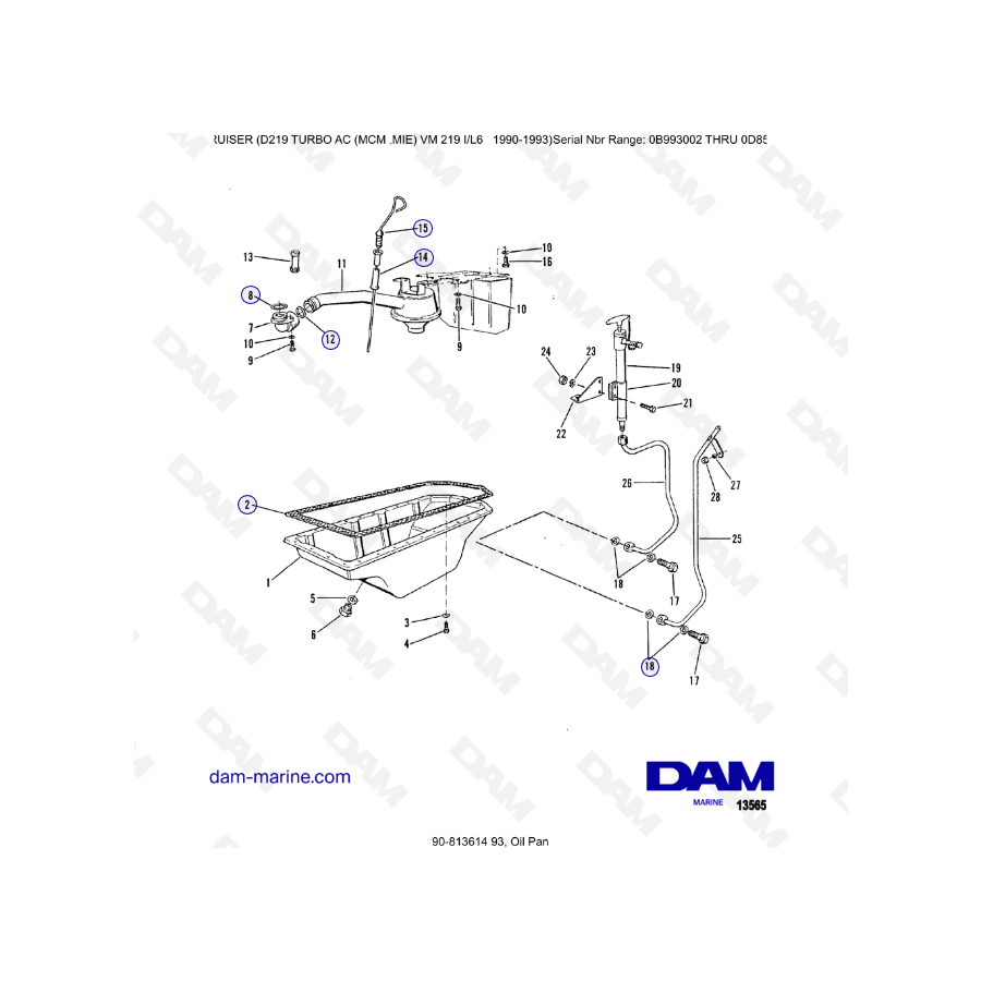 Mercruiser D219 TURBO AC - Oil pan