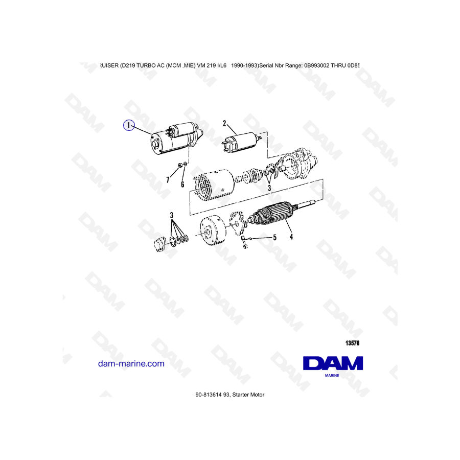 Mercruiser D219 TURBO AC - Motor de arranque