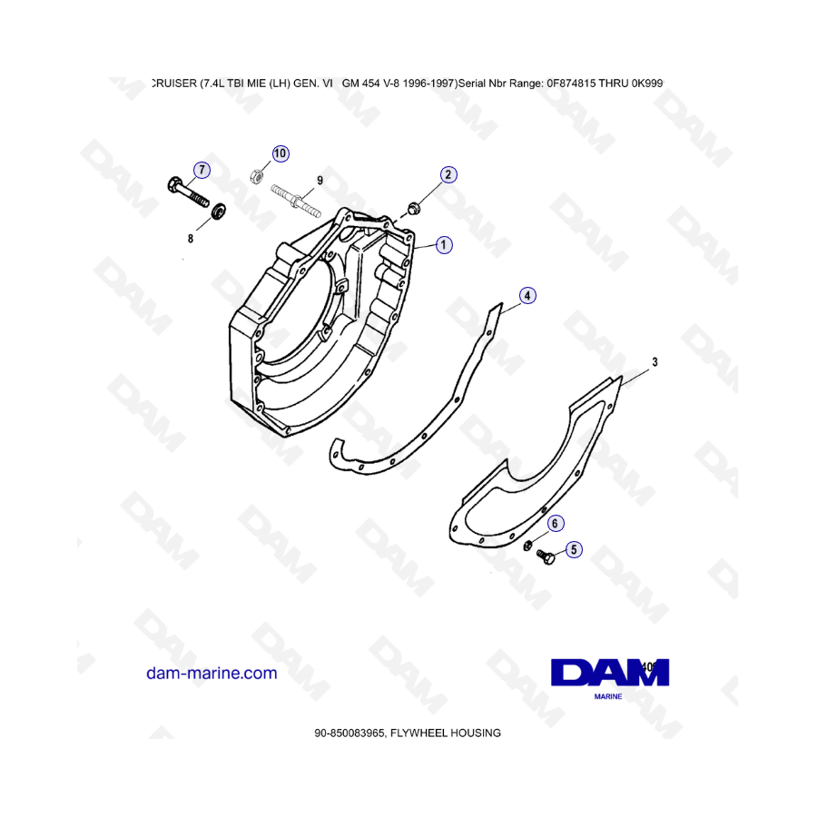 MERCRUISER 7.4L EFI TBI - Caja volante