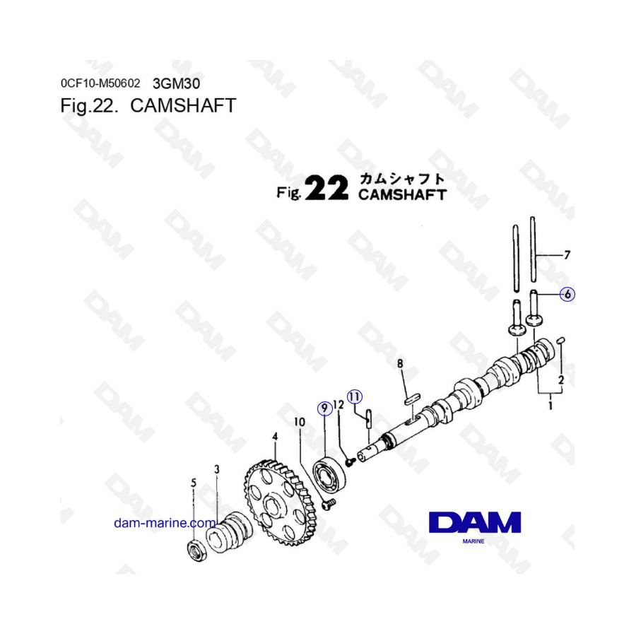 Yanmar 3GM30 - Camshaft