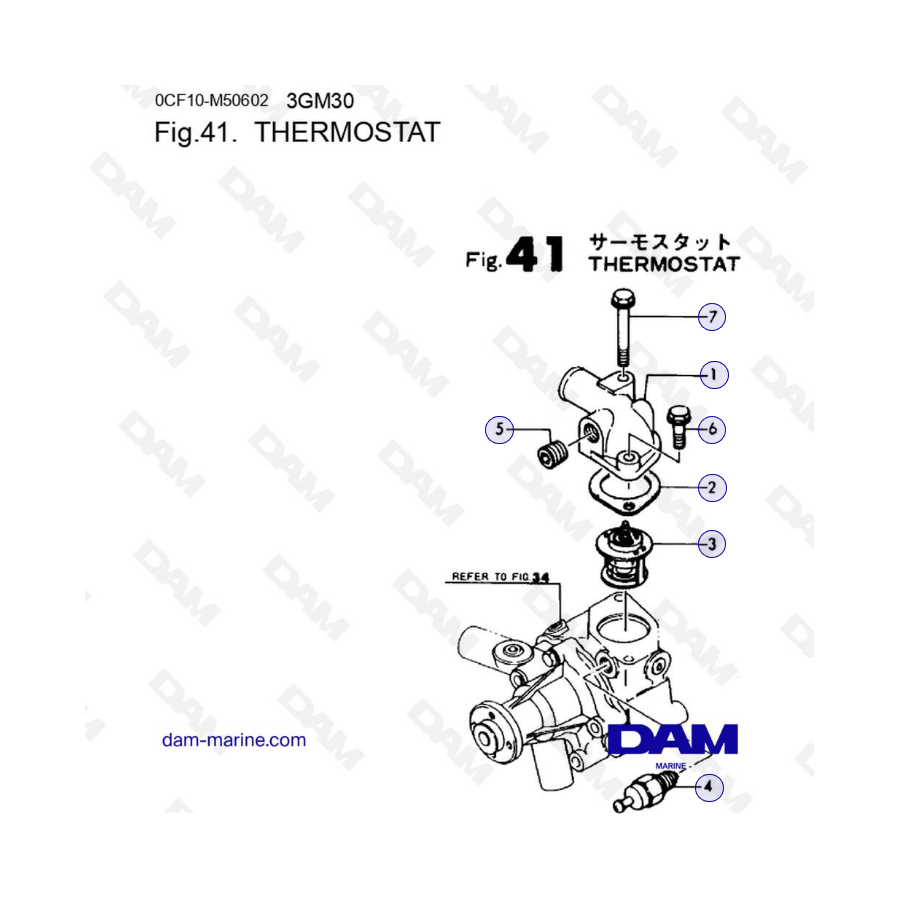 Yanmar 3GM30F - Thermostat