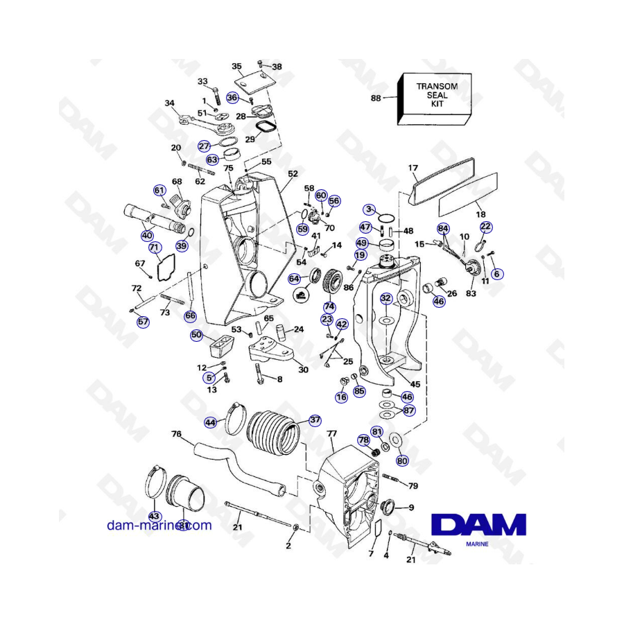 Embase OMC King - Transom mount