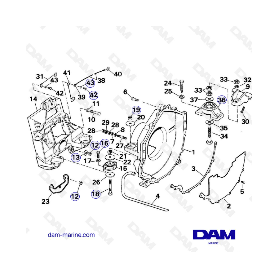 OMC King socket - Flat Transom