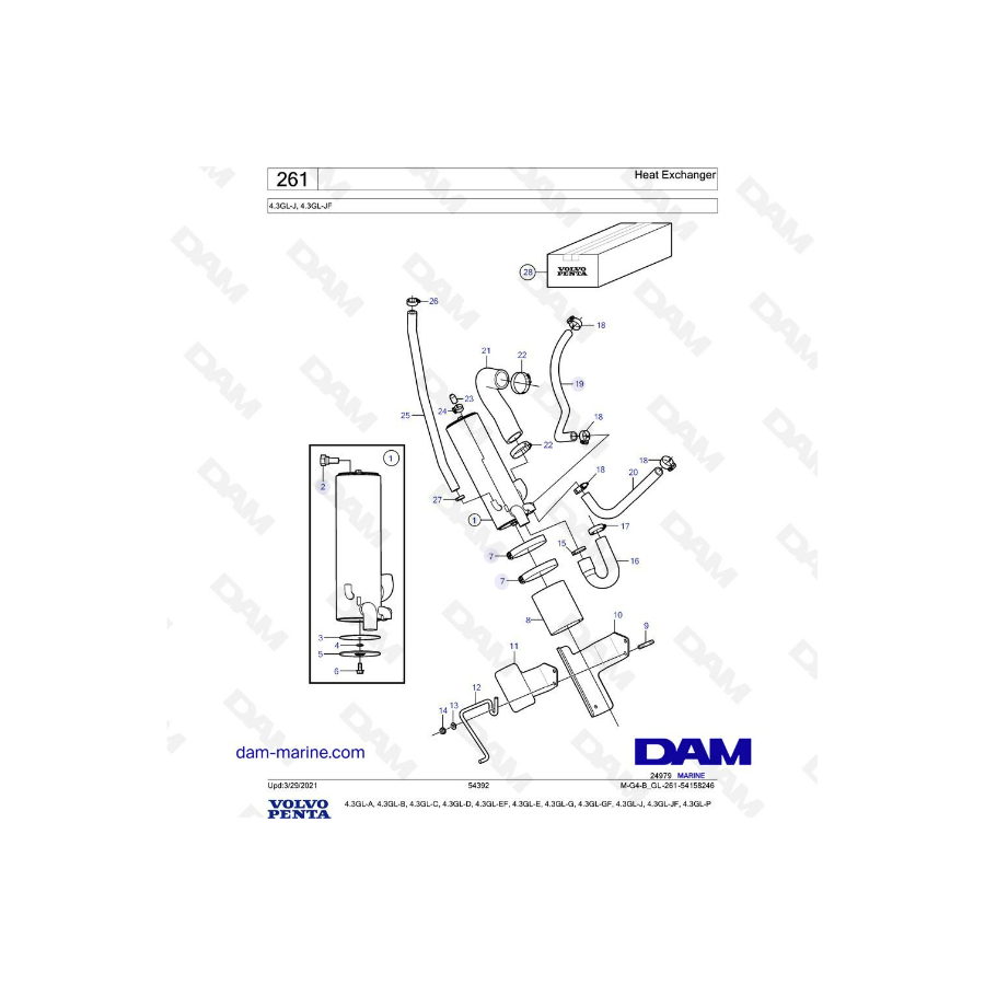 Volvo Penta 4.3L GL - Heat exchanger