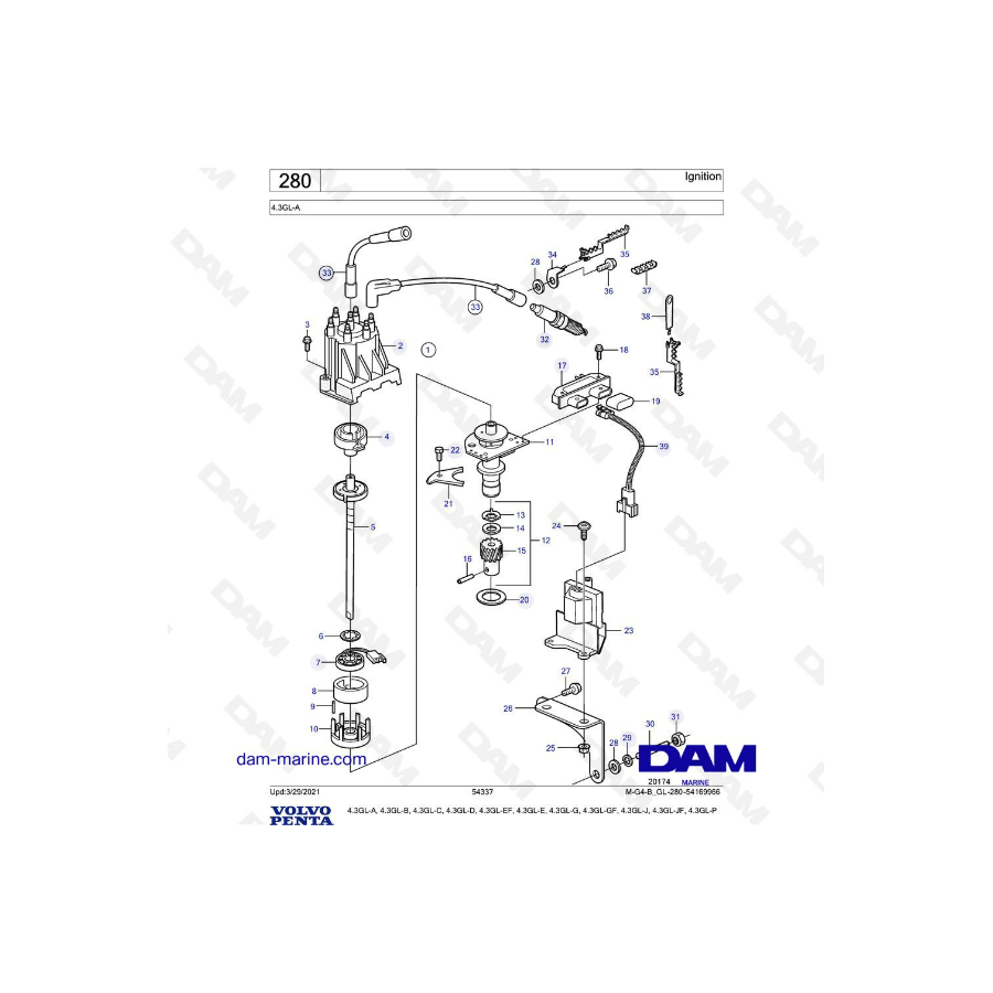 Volvo Penta 4.3L GL - Encendido