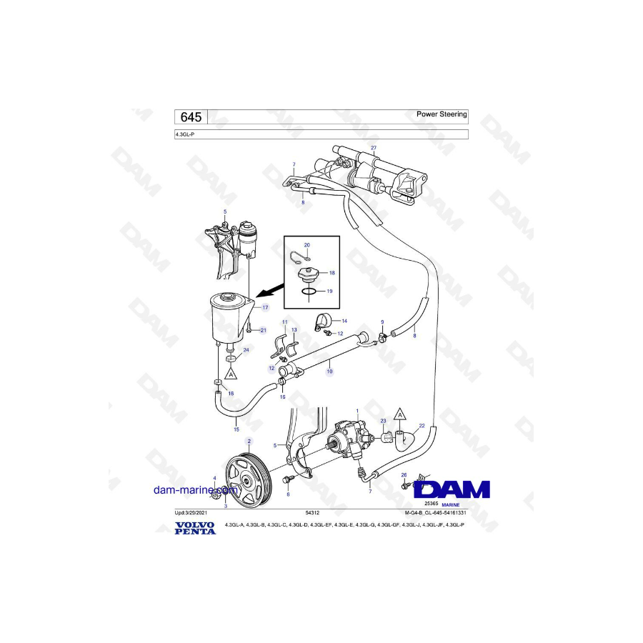 Volvo Penta 4.3L GL - Dirección asistida