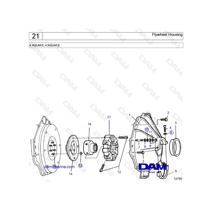 Volvo Penta 4.3L GS - Caja del volante