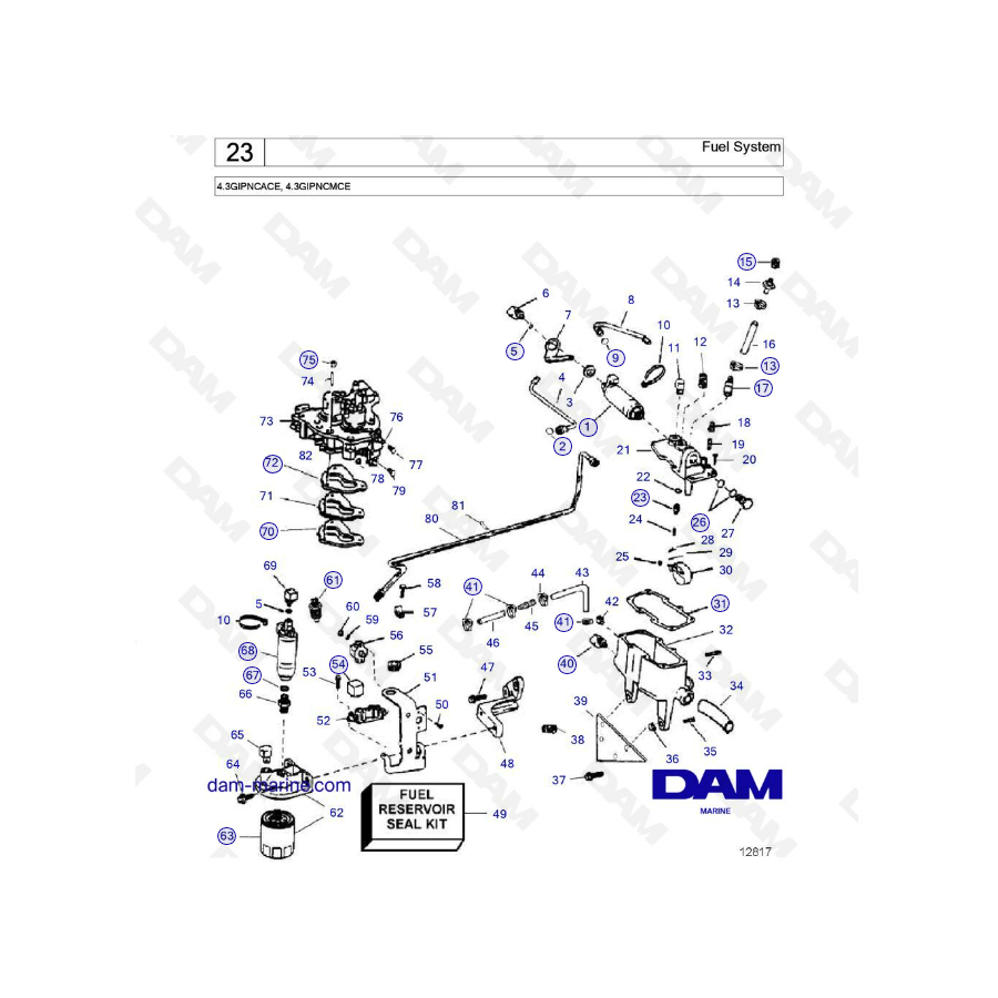 Volvo Penta 4.3L GS - Fuel system