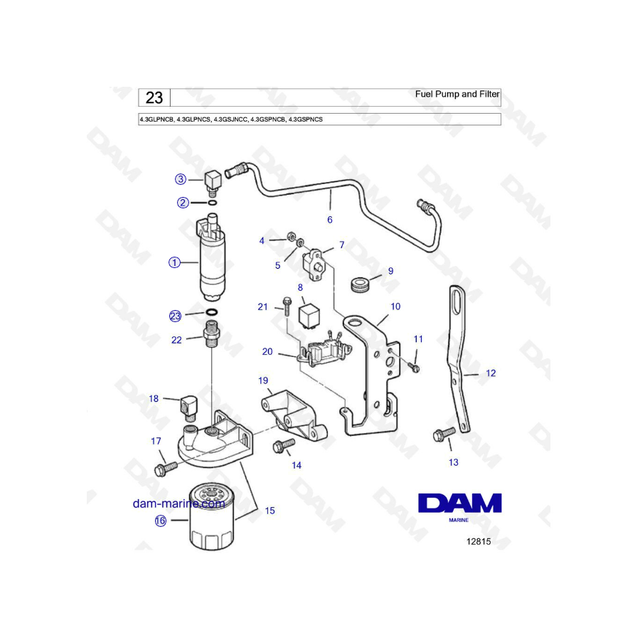 Volvo Penta 4.3L GS - Bomba y filtro de combustible