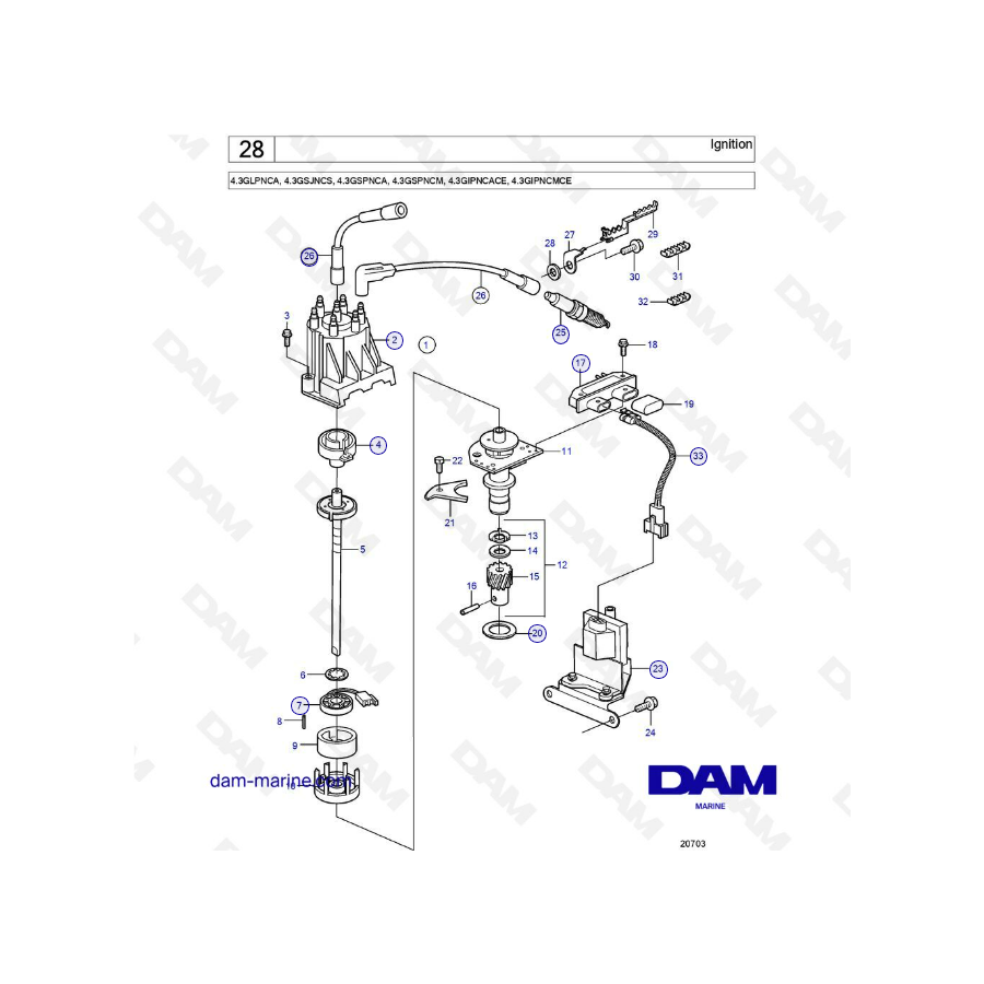 Volvo Penta 4.3L GS - Encendido