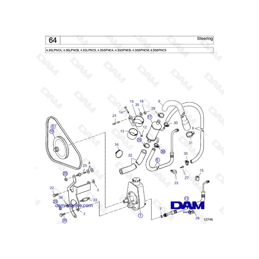 Volvo Penta 4.3L GS - Dirección