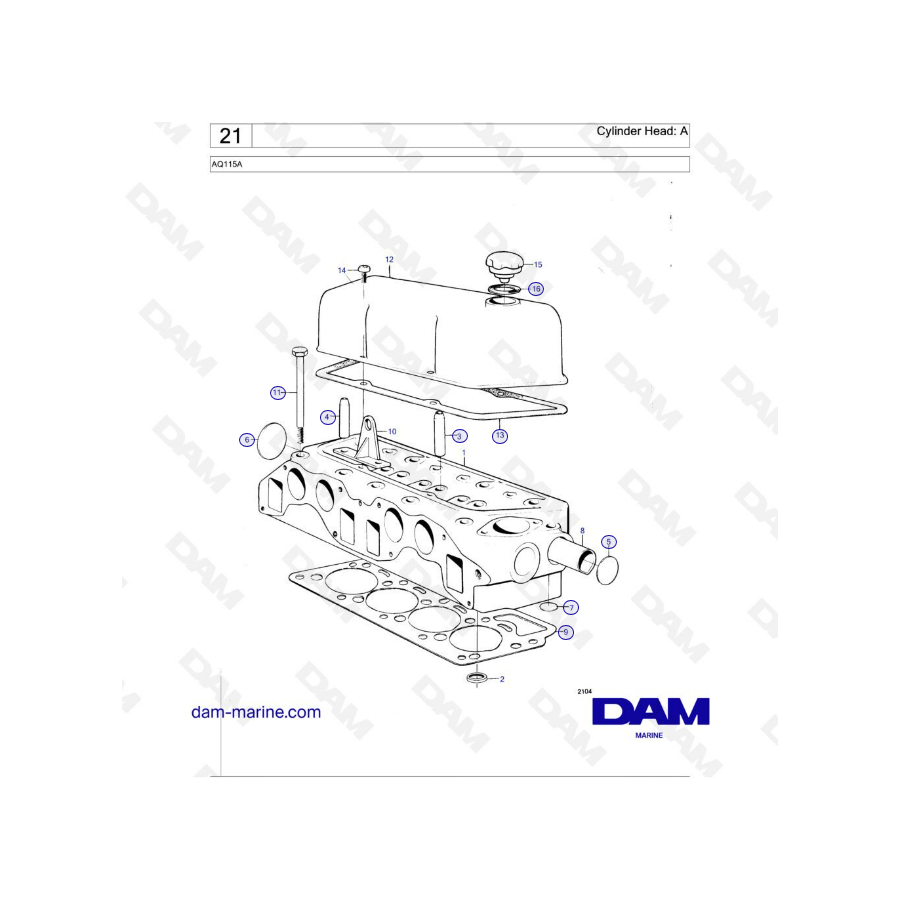 Volvo Penta AQ115 - Cylinder head