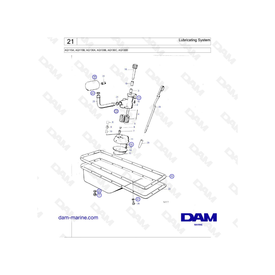 Volvo Penta AQ115 - Lubricating system