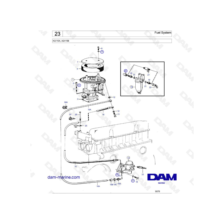 Volvo Penta AQ115 - Fuel system